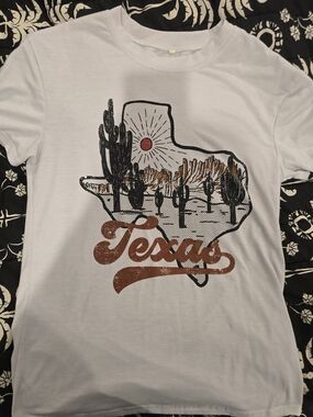 Texas Desert Graphic Tee — White with Rust and Black Print